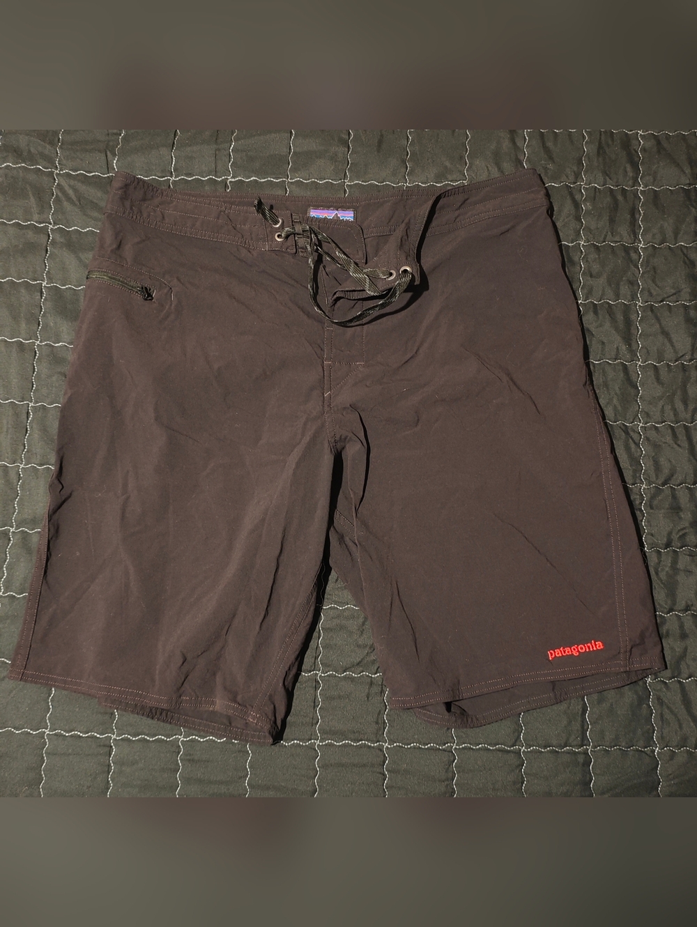 Patagonia Men's Wavefarer Board Surf Shorts Drawstring Black Size 36